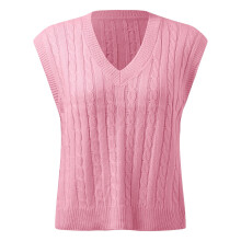 Women's ribbed knit sleeveless V-neck sweater vest