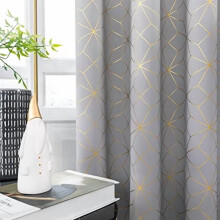 Blackout Curtains Moroccan Gold Pattern Thermal Insulated