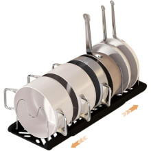Estante para ollas para armario de cocina con 7 compartimentos ajustables