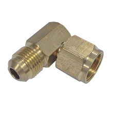 Messing gasaansluiting 5/8 inch 90 graden bocht