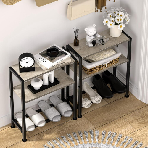 Slim 2-Tier Side Table White 1