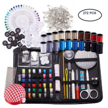 Kit de couture et de tricot avec boutons, épingles, ciseaux et fils