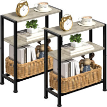 Slim 2-Tier Side Table White
