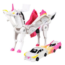 Coche robot de juguete con conexiones magnéticas Unicornio rosa 1 unidad