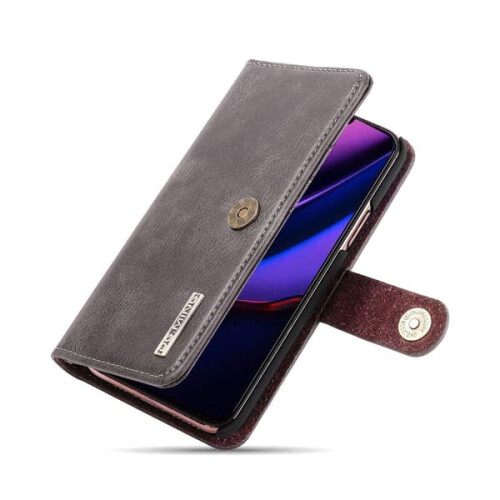 iPhone 11 Pro wallet case with magnetic closure grey 2