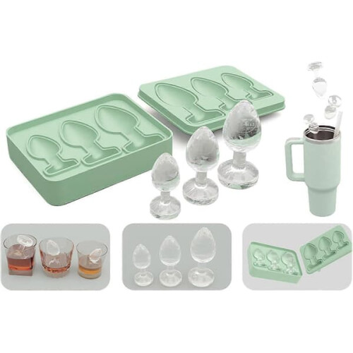 Butt Plug Ice Cube Tray Silicone Mold Beige 2