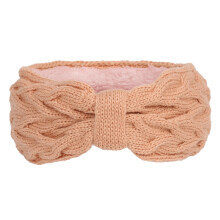 Diadema de punto con forro polar y lazos para mujer