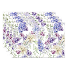Lavender Floral Placemats Purple Spring Design 4-Pack 12x18