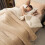 Milk Velvet Throw Blanket Beige 59" x 79" 5