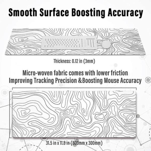 Gaming Mouse Pad Topographic Map XL Non-Slip 2