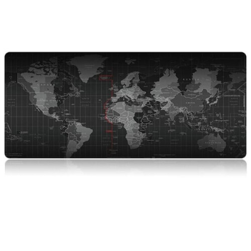 Mouse Pad Large Gaming 70x30cm Black World Map 1