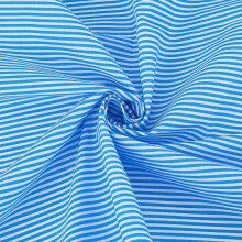 Tissu rayé en coton bleu clair et blanc, 1,09 yd (63 po)