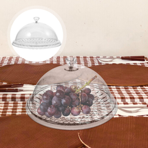 Plateau à gâteau transparent NUOLUX avec couvercle 25 cm 1