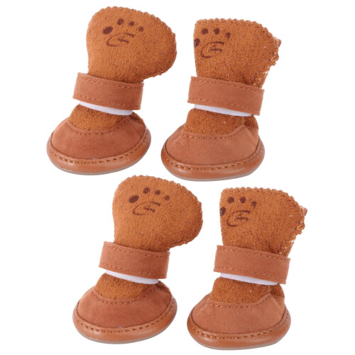 Hunde-Winterschuhe, kaffeefarben, halten trocken, Freizeit, 4 Stück
