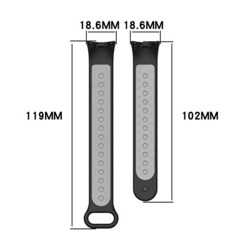 Λουράκι σιλικόνης για συμβατότητα με Xiaomi Mi Band8 Μαύρο+γκρι 1