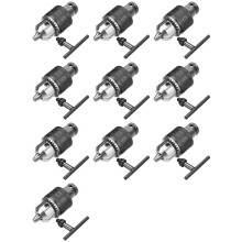 10 Set 1.5-10mm 1/16 Inch - 3/8 Inch Capacity Key Drill Chuck Wrench Converter 1/2 Inch Socket Square Female Adapter