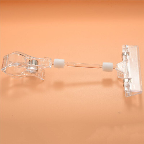 3pcs 6.5 Inch Height Transparent Plastic Double Clips Adjustable  Sign Card Display Holder