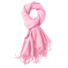 Cachecol feminino rosa liso, grosso e quente para o inverno.