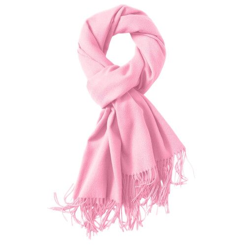 Cachecol feminino rosa liso, grosso e quente para o inverno.