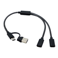 Cable divisor USB USB-A y USB-C a 2 o 3 puertos hembra