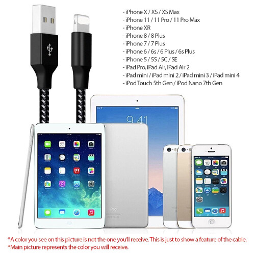 Καλώδιο φορτιστή USB 3FT, πλεγμένο από νάιλον καλώδιο γρήγορης φόρτισης και 2