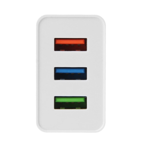 USB wall charger 10W 3-port 5V/2.4A white cube 1