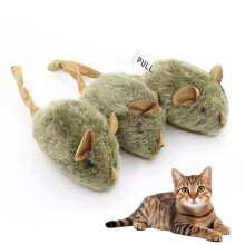 Interactive squeaky cat toy mouse with furry tail 1 piece