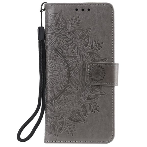 Samsung Galaxy S21 Mandala Wallet Case Grey 1