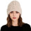 Winterstrickmütze beige warm mit Perlenbesatz, Einheitsgröße 1