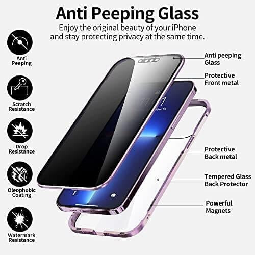 Capa dupla magnética com privacidade compatível com Samsung S21 Ultra, preta. 1