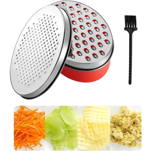 Râpe à fromage RUseeN avec récipient de rangement rouge