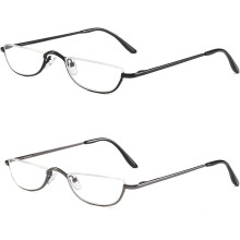 Lunettes de lecture demi-monture en métal, charnière à ressort, 2,50 (2 paires)
