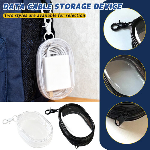 Cable Storage Bag Transparent Compact Organizer1Pack