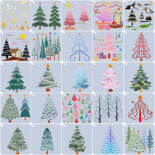 Christmas Tree Stencil Set PET Plastic25pcs102x102x0.4mm