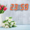 LED wall clock with digital display and night mode orange 5