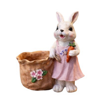 Pot de fleurs lapin de Pâques avec carotte (1 pièce)