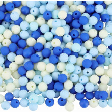 Perline acriliche blu opaco, distanziatrici rotonde da 8 mm, 500 pezzi