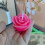 Duftlys med hjerteformet rose, lys rosa 1