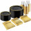 Schwarzes und goldenes Einweggeschirr-Set, 300-teilig 1