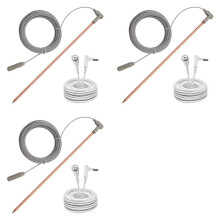 3X Tige de Mise à la Terre en Cuivre avec Cordon de Terre Femelle de 12,2 M, Kit de Tige de Mise à la Terre Portable, Idéal pour les Produits