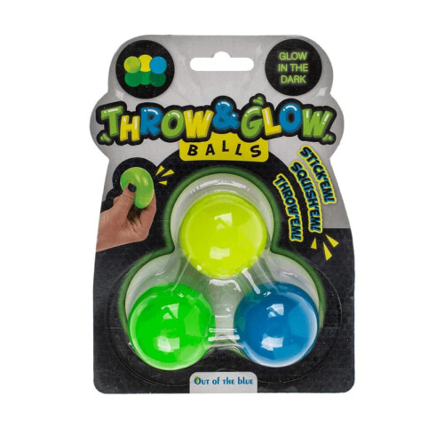 Glowing Stress Balls 4 cm 3-Pack Multicolor 1