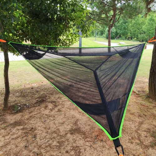 Camping Hammock Triangle Mesh Portable Green 280x280x280cm 1