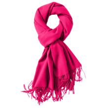 Cachecol feminino macio e quente de inverno rosa choque 70x180cm