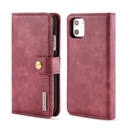 DG.MING magnetic wallet case for iPhone 11 red 2-in-1 1