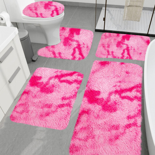 Ensemble de tapis de bain Tie-Dye antidérapant 5 pièces