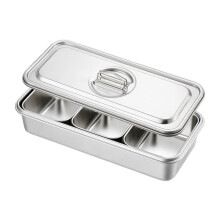 Warmhoudschaal voor eten, warmhoudschotel, keukenservies, buffetserveerschaal, warmhoudschotelset met 3 compartimenten