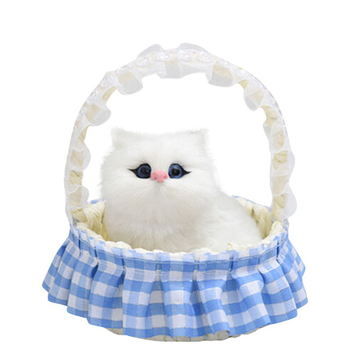 Mini kattskoleksak med jamande ljud, sovande docka
