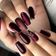 Uñas postizas estilo francés para mujer (24 piezas)