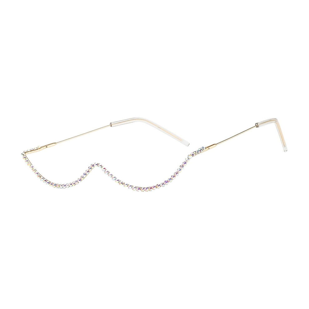 Half Frame Eyeglasses Gold Metal Frames 1 Pair