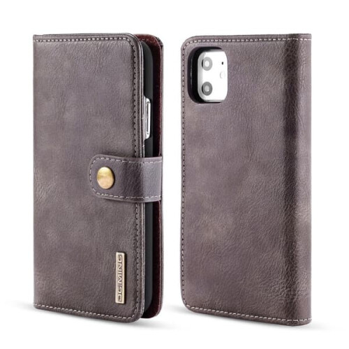 iPhone 11 Wallet Case with Magnetic Closure Grey 1